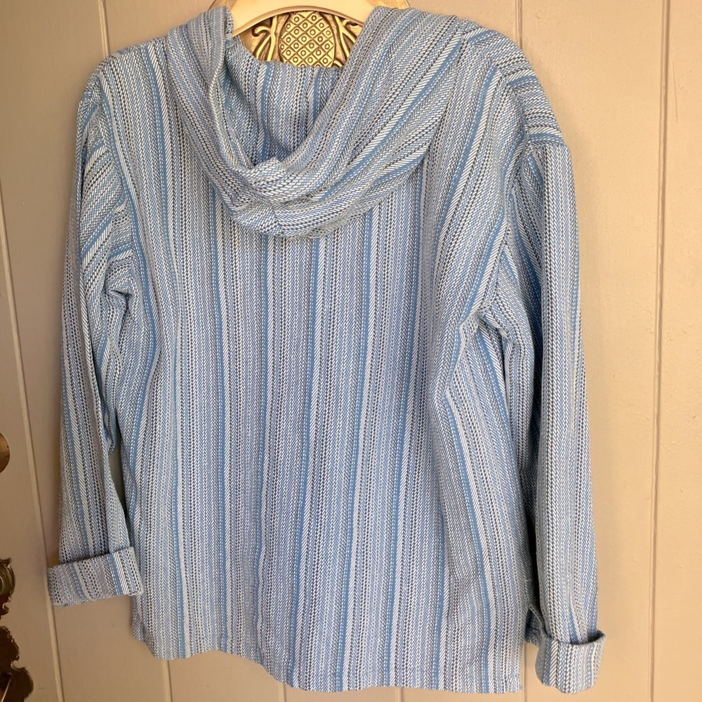 Beach by exist blue stripe hooded top - Picture 4 of 4